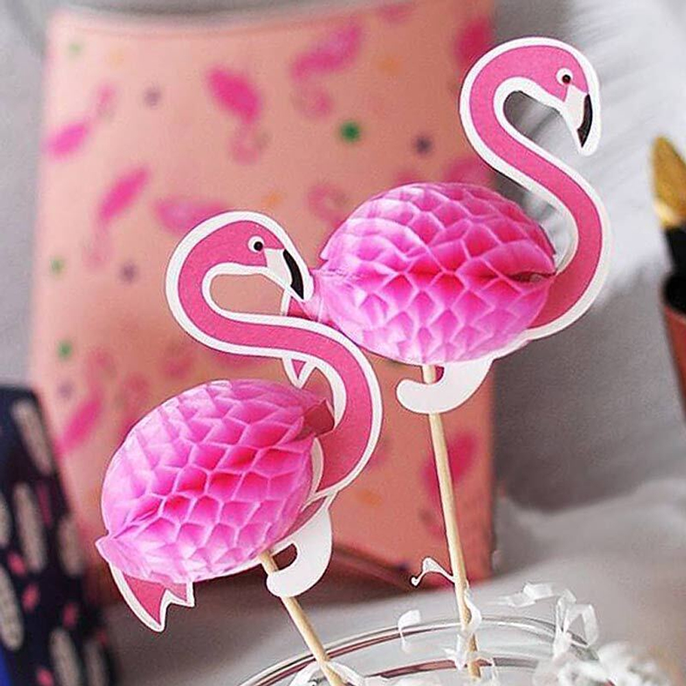 Шпажки для канапе одноразовые "Розовый фламинго"
