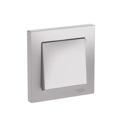 Atlas Design 1-клавишный выключатель , сх.1, 10АХ, в сборе, быстрозажим. клем., алюминий