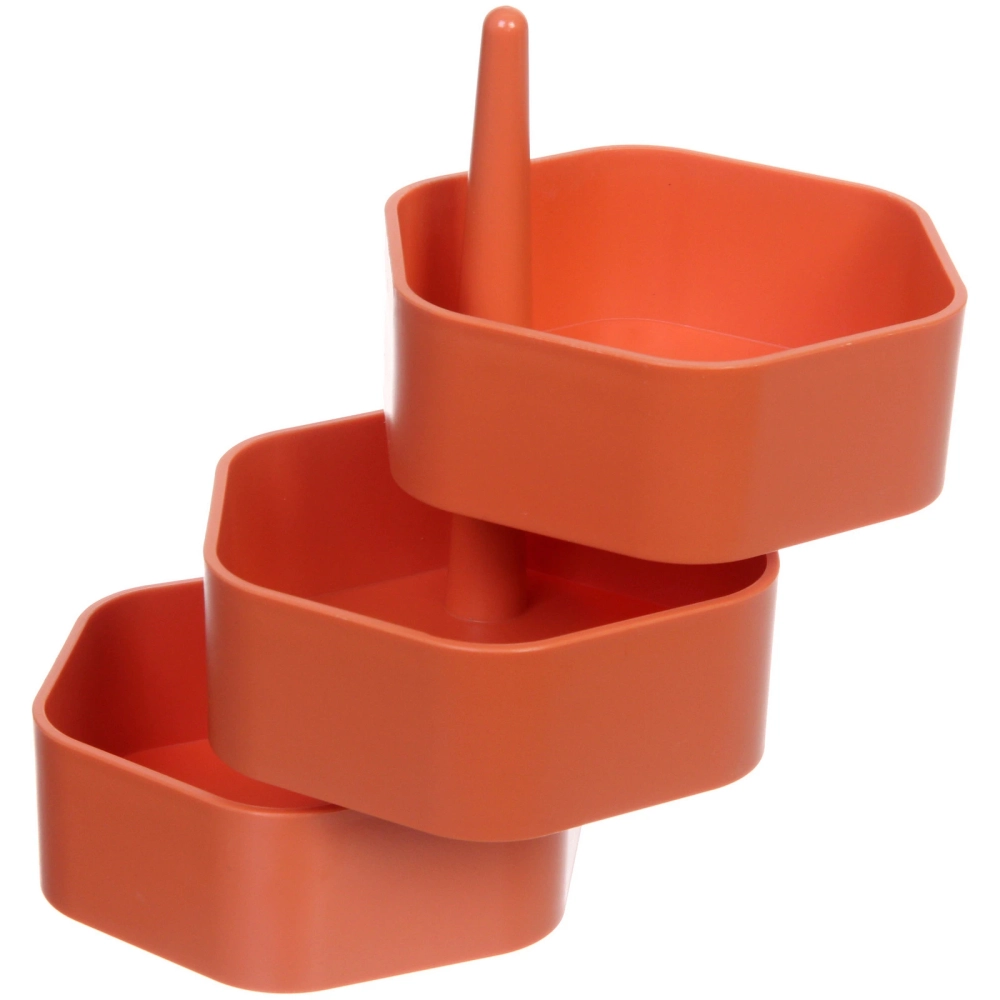 Органайзер для хранения «МАРЦИПАН», цвет коралловый, три отделения, 13.9*20.7*4.7 (упаковка коробка)