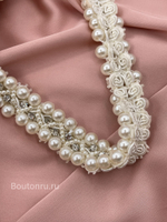 Тесьма жемчуг стразы бисер