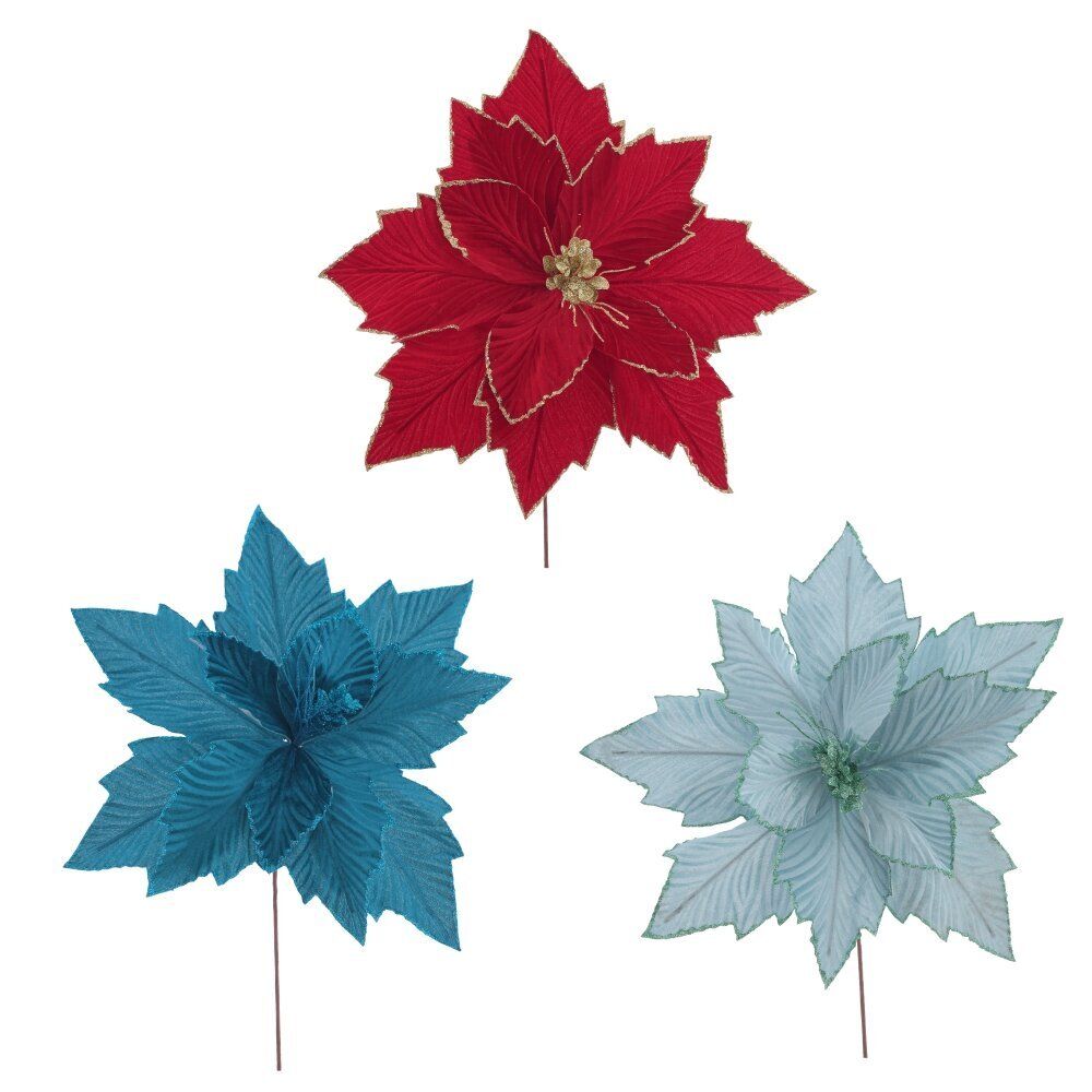 GAEM Цветок искусственный "Пуансеттия", L42 W42 H45 см, 3в.