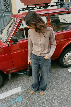 ZARА КАРДИГАН С КОМБИНИРОВАННОЙ КРУЖЕВНОЙ ОТДЕЛКОЙ, СЕРО-КОРИЧНЕВЫЙ