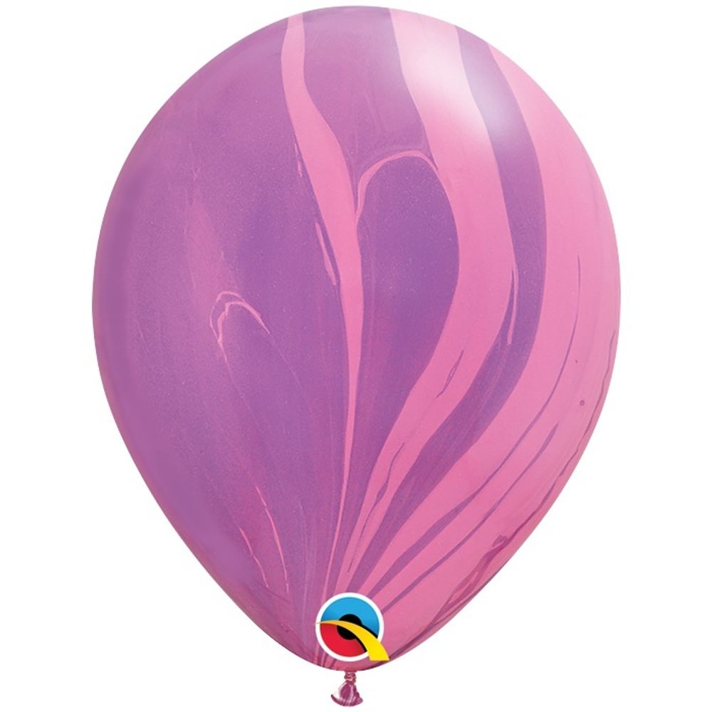 Воздушные шары Qualatex с рисунком Супер Агат Violet, 25 шт. размер 11&quot; #1108-0343