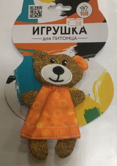 YUGI Игрушка для кошек Медвежонок в платье 7.5*13.5 см