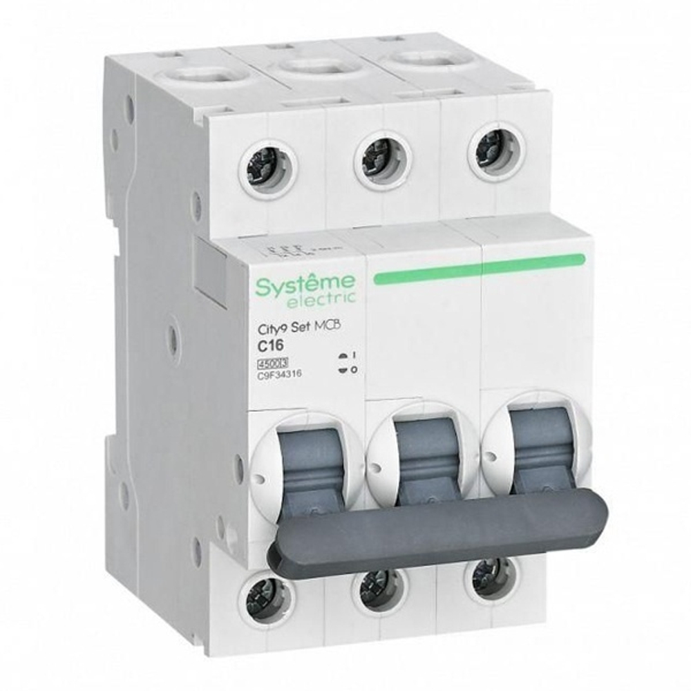 Автоматический выключатель City9 Set 16А С 3П 6кА Systeme Electric (автомат электрический) C9F36316