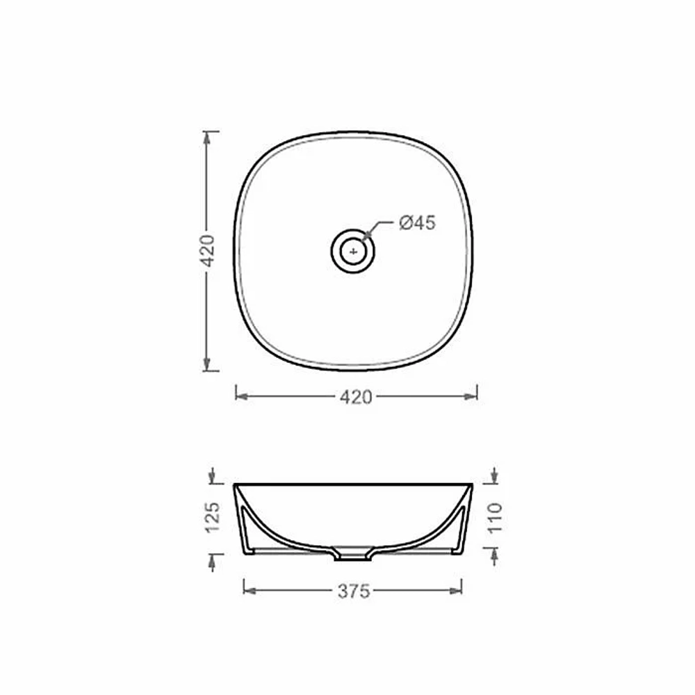 Раковина накладная Artceram Ghost 41.5 GHL001 01 90 белая с декором El moro
