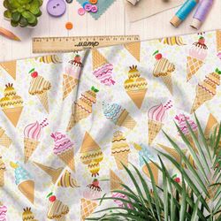 Ткань флис мороженное в стаканчике