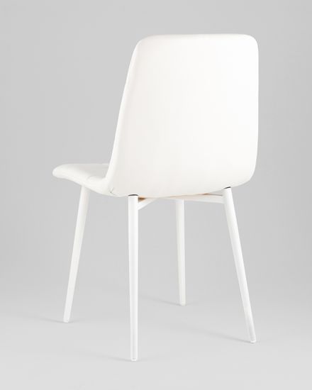 Стул Одди экокожа белый белые ножки