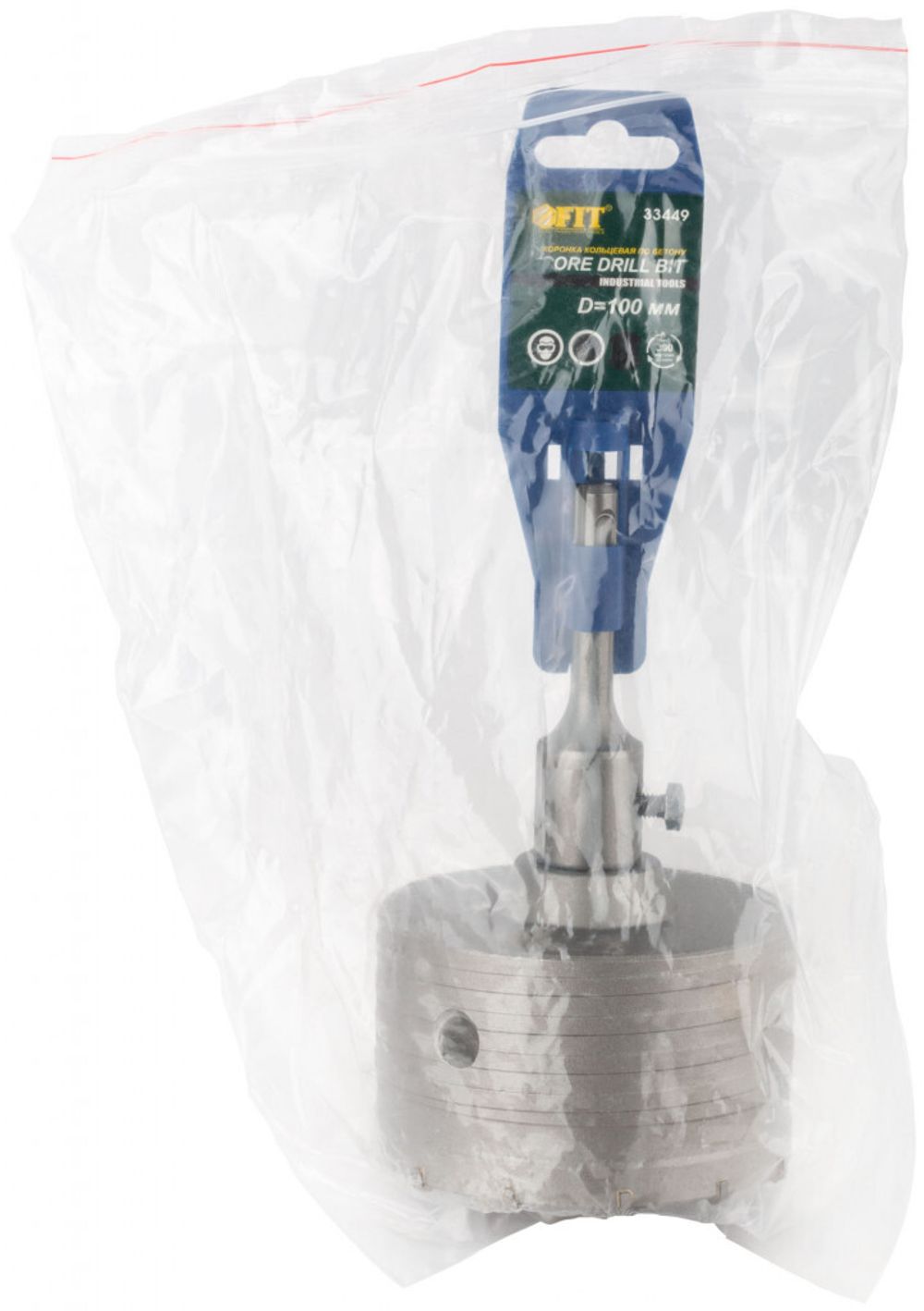 33449 Коронка кольцевая по бетону, хвостовик 110 мм в сборе, 100мм FIT