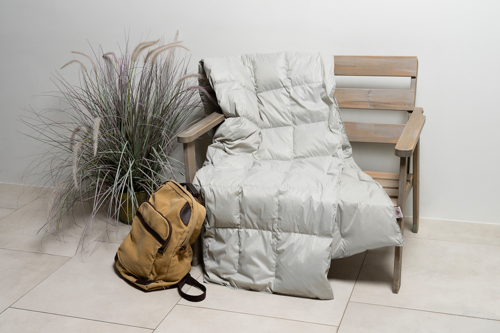 Плед дорожный пуховый 140х200 German Grass Travel Plaid серый