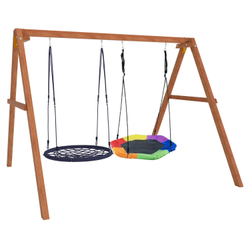 Деревянные качели с гнездом Гексагон и гнездом 100 см