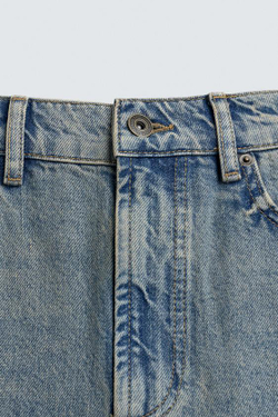 ZARA ДЖИНСЫ STRAIGHT ДЛИНОЙ ДО ЩИКОЛОТКИ, ВЫЦВЕТШИЙ СИНИЙ