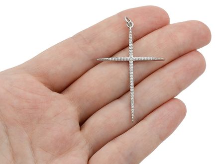 Подвеска "Крест" со стразами, 45мм