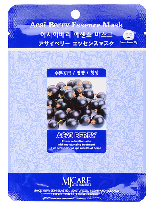 [MIJIN] Acai Berry Essence Mask - Маска тканевая для лица Ягоды асаи, 23 гр