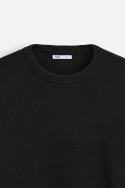 ZARA МЯГКИЙ СВИТЕР, ЧЕРНЫЙ