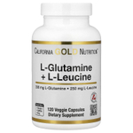 California Gold Nutrition, L-глютамин и L-лейцин, 120 растительных капсул