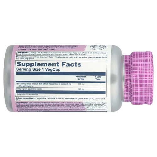 Solaray, Экстракт вишни и семян злаковых, 60 растительных капсул