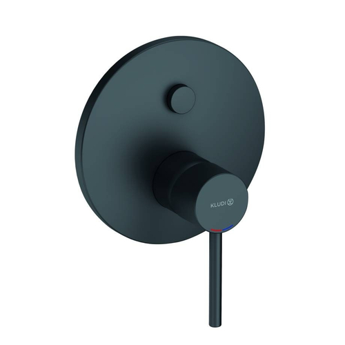 Смеситель для ванны и душа Kludi Bozz встраиваемый, внешняя часть с автоматическим переключателем воды PUSH&SWITCH, черный матовый (386593976)