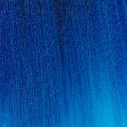 SIM-BRAIDS Канекалон трёхцветный, гофрированный, 65 см, 90 гр, цвет голубой/синий/чёрный(#FR-34)