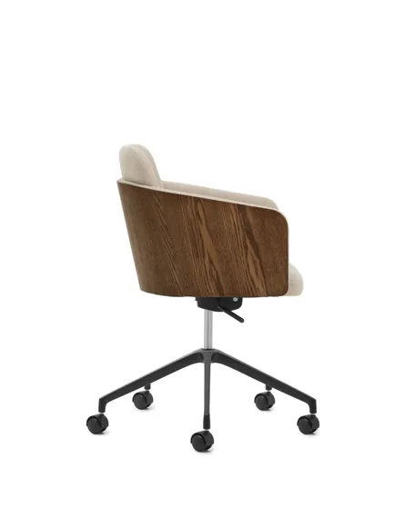 Офисный стул Madai из коричневого шенилла и ясеневого шпона