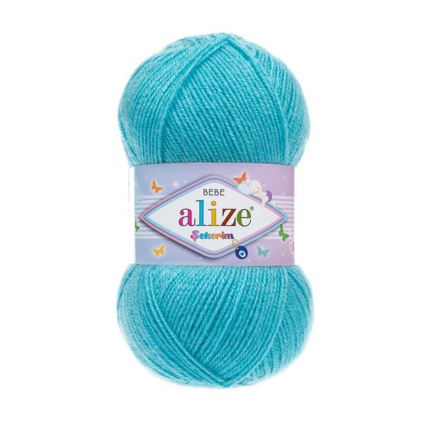 Пряжа Alize (Ализе) Sekerim Bebe / уп.5 мот. по 100 г, 320м, 287 бирюзовый A