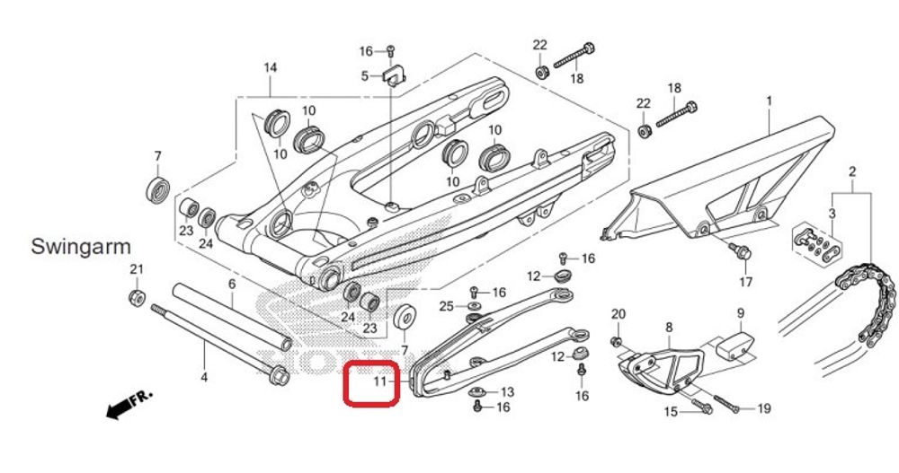 52170-KZZ-900. SLIDER, CHAIN. Honda CRF250L-M-Rally