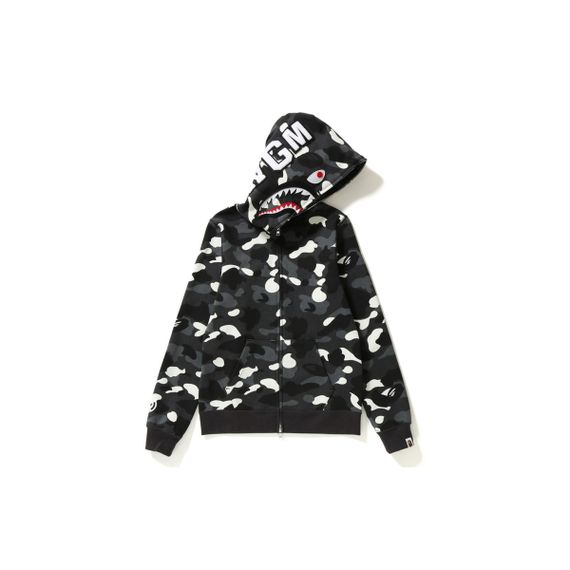 A BATHING APE City Camo Shark Full Zip Hoodie Black