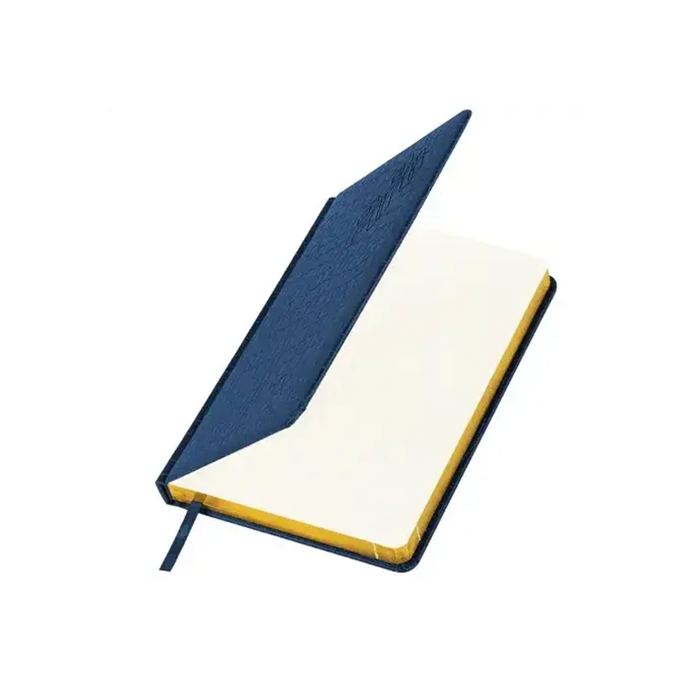 Ежедневник А-5 2026 BRAUBERG Comodo, под кожу, синий, золотой срез 117050