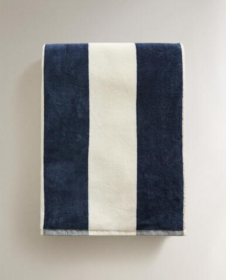 Zara Home Банное полотенце из хлопка, в полоску