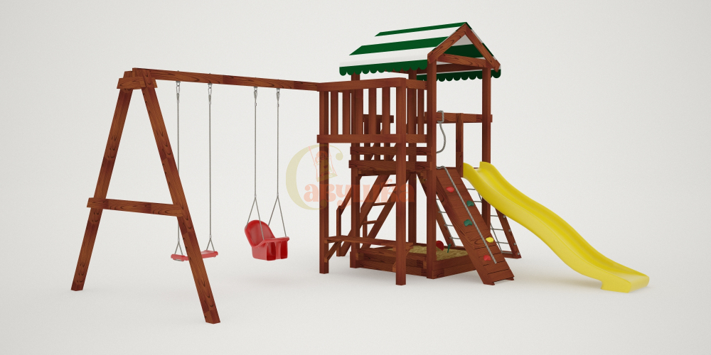 Детская площадка Савушка Мастер 2 (Махагон) 4 сезона