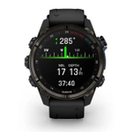 Смарт часы Garmin Descent MK3i - 43 мм Титан Carbon Grey DLC с черным силиконовым ремешком