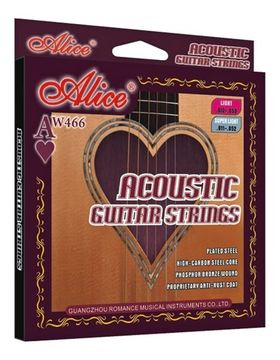 AW466-L Комплект струн для акустической гитары, фосфорная бронза, 12-53, Alice