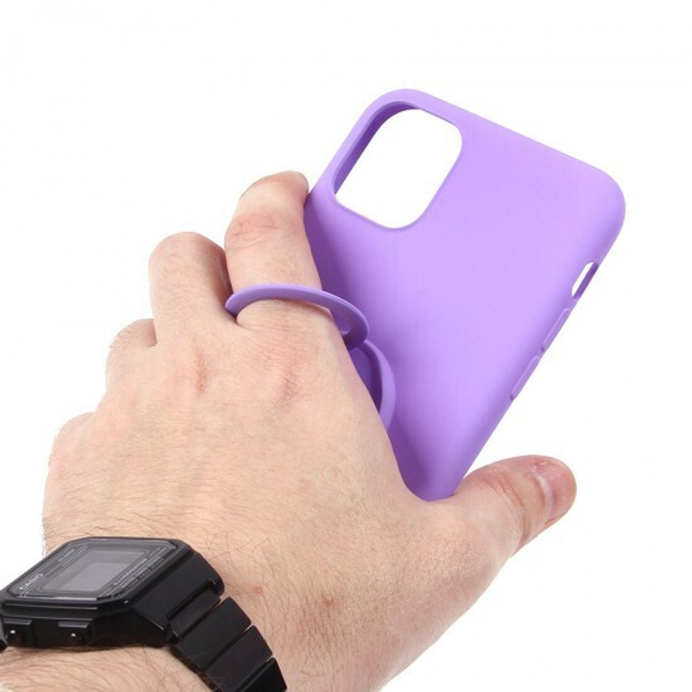 Чехол ТПУ с держателем-кольцом для iPhone 11 Pro Max, 011459 Светло-розовый