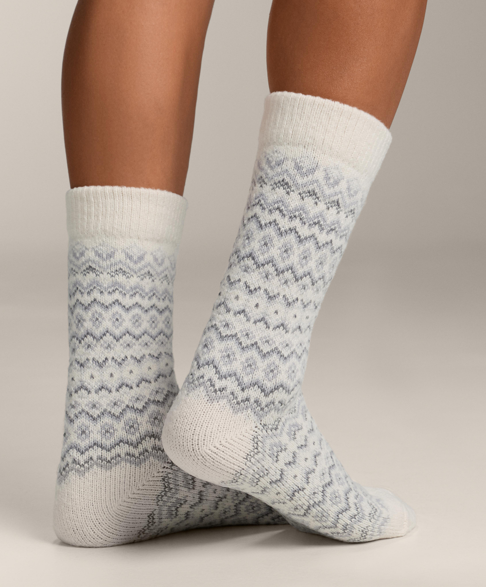 OYSHO Набор из двух пар классических жаккардовых носков, светло-серый меланж