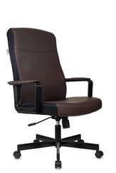 Кресло руководителя Бюрократ DOMINUS коричневый/черный эко.кожа крестов. металл