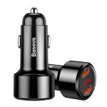 Автомобильная зарядка Baseus Magic Series Dual USB QC Digital Display Car Charger A+A 45W - Black