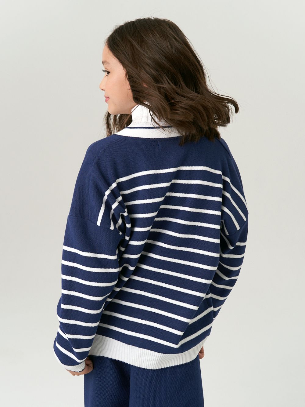 Кардиган для девочки в школу AT1010 сапфировый