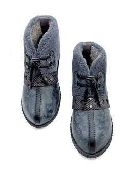 Ботильоны с мехом "Gray-blue"