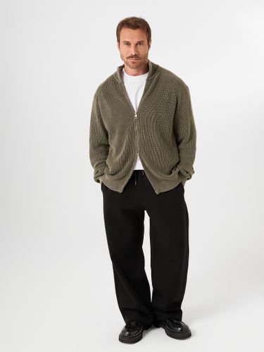 Хлопковый джемпер на молнии QWE в цвете хаки