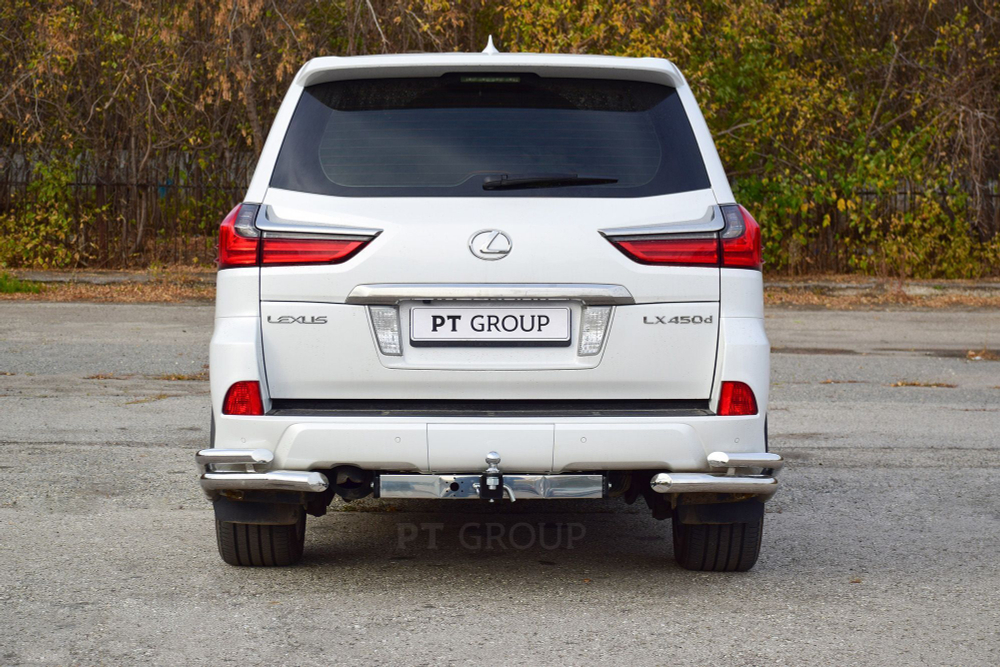 Фаркоп PT GROUP /съемный квадрат/ с нержавеющей накладкой TOYOTA LC 200 2007-/ LEXUS LX 2016-2021(паспорт и сертификат в комплекте)(без электрики) арт.TLC-07-991124.00
