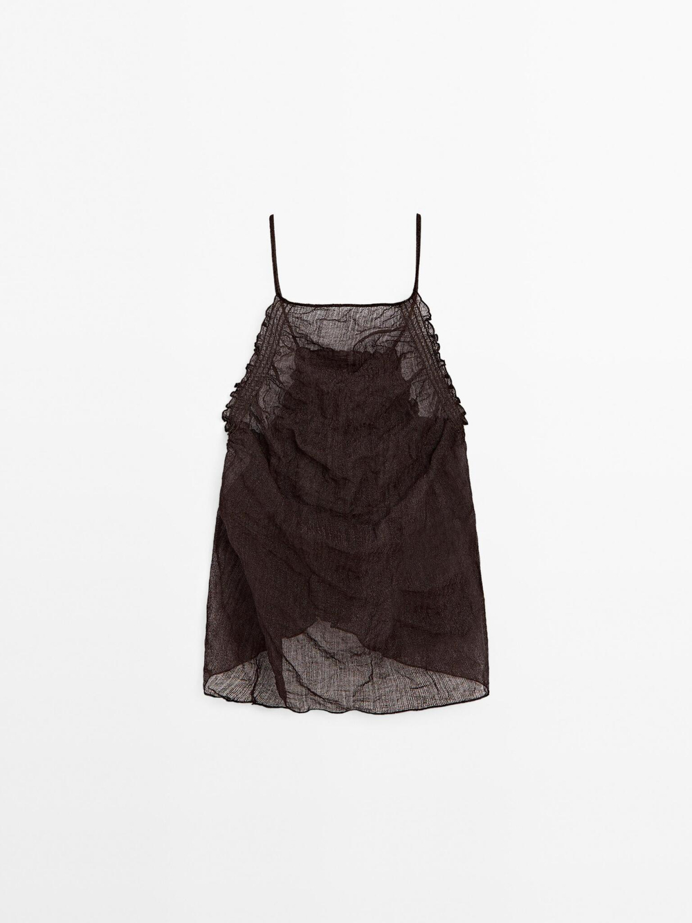 Massimo Dutti Топ с горловиной халтер и открытой спиной, бордо