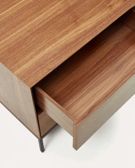 Vedrana Прикроватная тумба из орехового шпона со стальными ножками 60 x 55 см