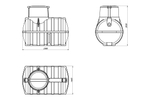 Септик отстойного типа с насосным отсеком ЭкоПром Rostok Коттеджный 3000 л. горизонтальный / 1150 л. в сутки / 4-8 чел. / принудительный сброс (144x236x209см;160кг;) - арт.555769