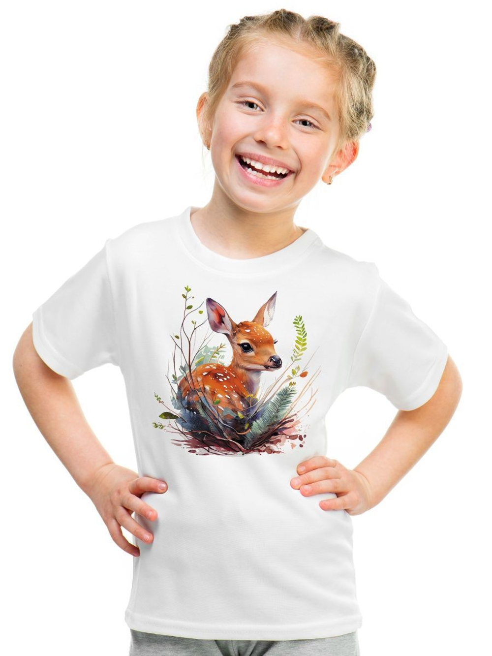 Футболка детская яркий принт собаки щенок бигль красочный