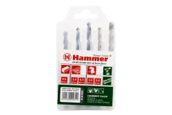 37082 Набор сверл Hammer Flex 202-914 DR set No14 HEX (5pcs) 4-8mm металл дерево камень, 5шт. Hammer 202-914