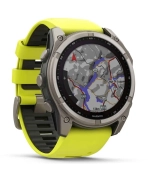 Умные часы Garmin Fenix 8 51mm, Solar, Sapphire, Titanium with Amp Yellow/Graphite Silicone Band