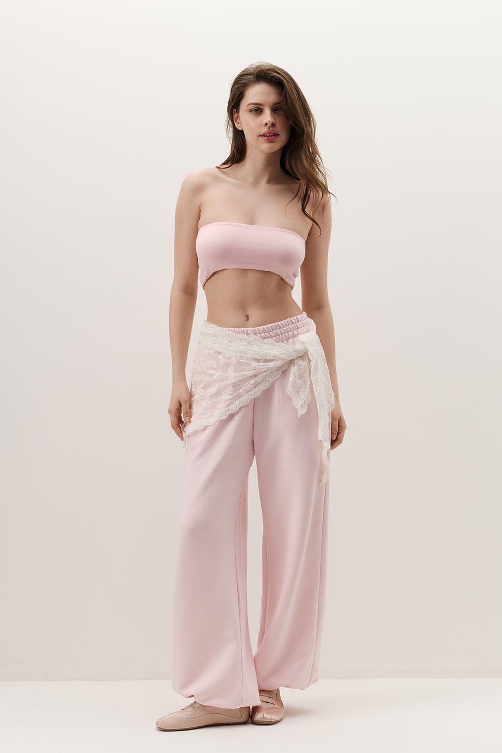 Топ-бандо из вискозы нежно-розового цвета