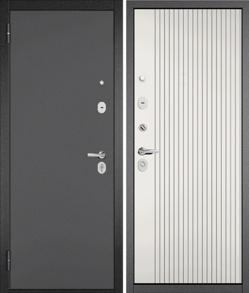 Входная дверь Мастино Trust Eco 161 Антрацит букле - Белый