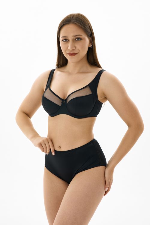 Бюстгальтер Zebra полупоролоновая чаша на каркасах (черный)