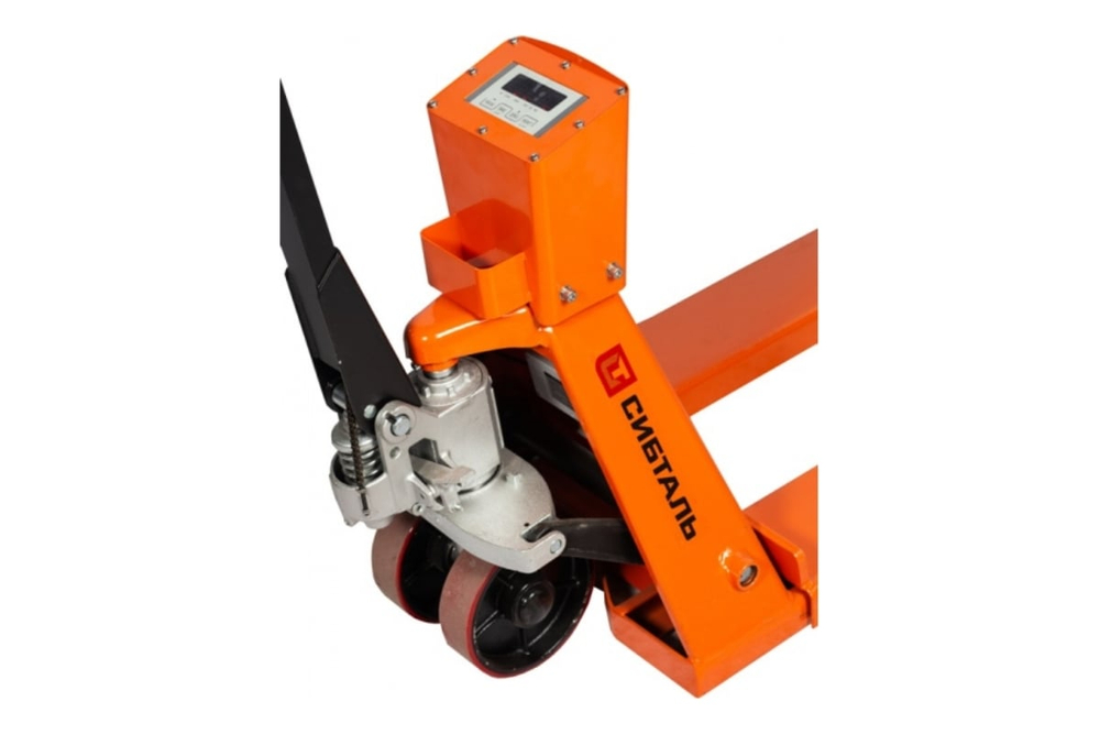 Гидравлическая тележка (рокла) ACR-ES c весами, 2,5 т, Вилы: 1150 Х 550, СибТаль, полиуретановые колеса